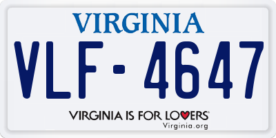 VA license plate VLF4647