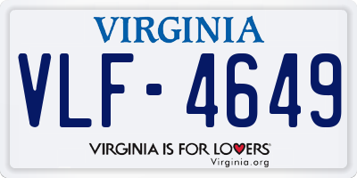 VA license plate VLF4649