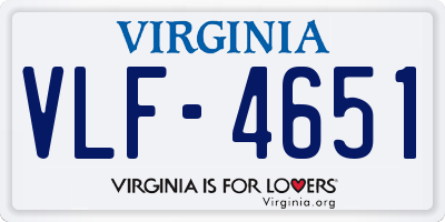 VA license plate VLF4651