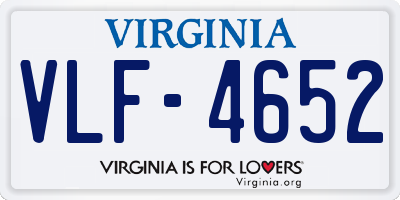 VA license plate VLF4652