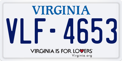 VA license plate VLF4653