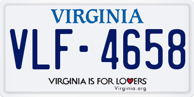 VA license plate VLF4658