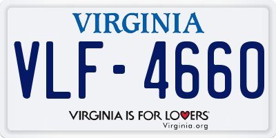 VA license plate VLF4660