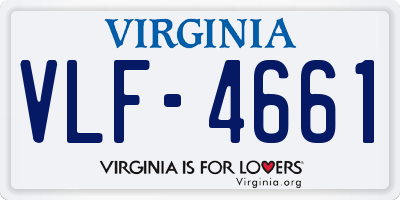 VA license plate VLF4661
