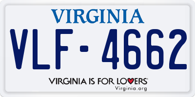 VA license plate VLF4662