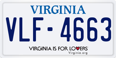 VA license plate VLF4663