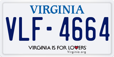 VA license plate VLF4664