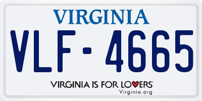 VA license plate VLF4665