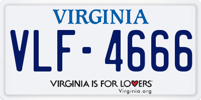VA license plate VLF4666
