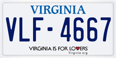 VA license plate VLF4667