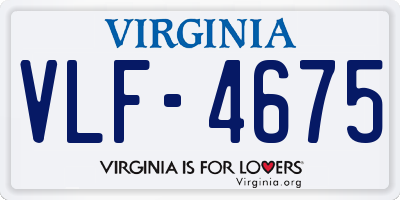 VA license plate VLF4675
