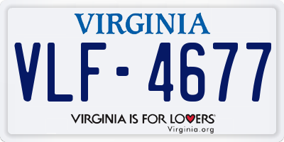 VA license plate VLF4677