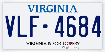VA license plate VLF4684