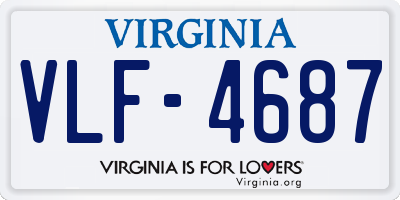 VA license plate VLF4687