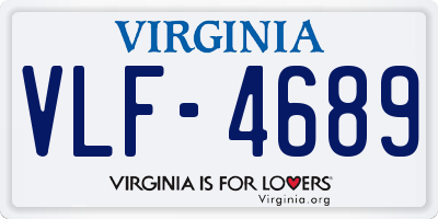 VA license plate VLF4689