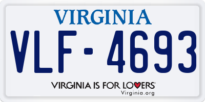 VA license plate VLF4693