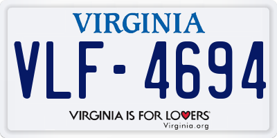 VA license plate VLF4694