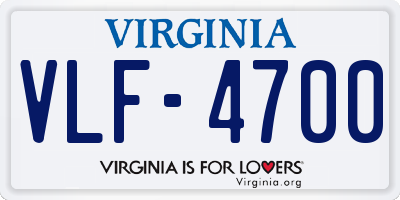 VA license plate VLF4700