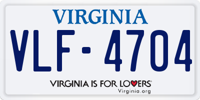 VA license plate VLF4704