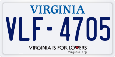 VA license plate VLF4705