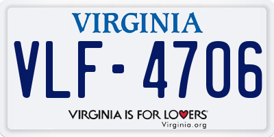 VA license plate VLF4706
