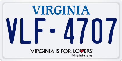VA license plate VLF4707