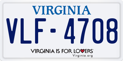 VA license plate VLF4708