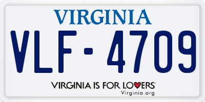 VA license plate VLF4709
