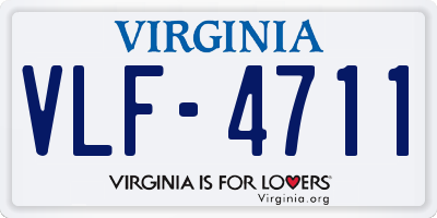 VA license plate VLF4711
