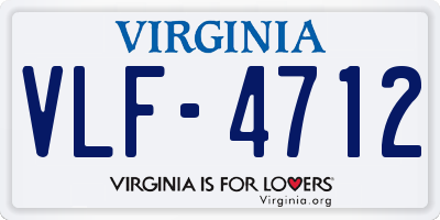VA license plate VLF4712