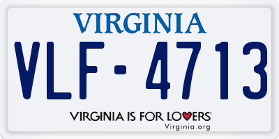VA license plate VLF4713