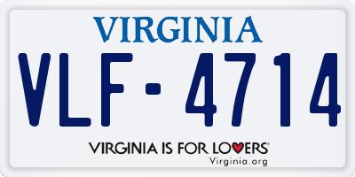 VA license plate VLF4714