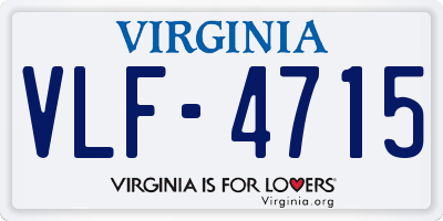 VA license plate VLF4715
