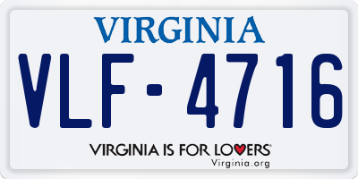VA license plate VLF4716
