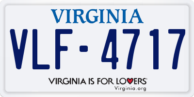 VA license plate VLF4717