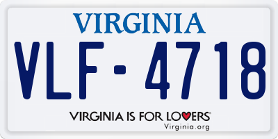 VA license plate VLF4718
