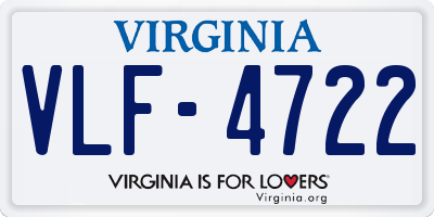 VA license plate VLF4722