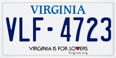 VA license plate VLF4723
