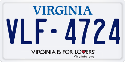 VA license plate VLF4724
