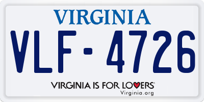 VA license plate VLF4726