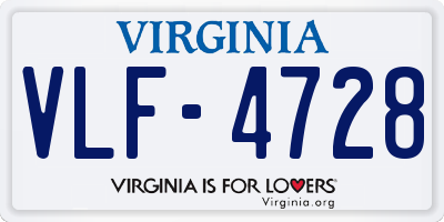 VA license plate VLF4728