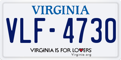 VA license plate VLF4730