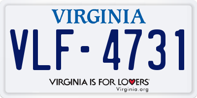 VA license plate VLF4731