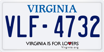 VA license plate VLF4732