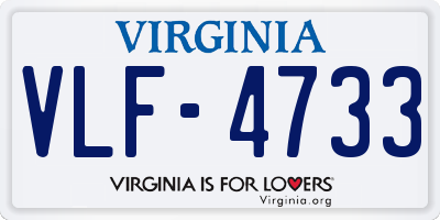 VA license plate VLF4733