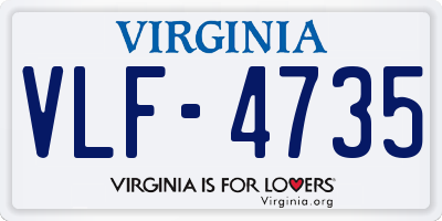 VA license plate VLF4735