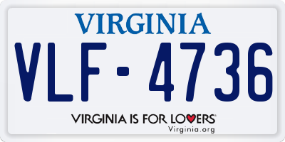 VA license plate VLF4736