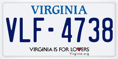 VA license plate VLF4738
