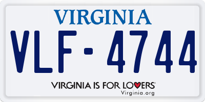 VA license plate VLF4744