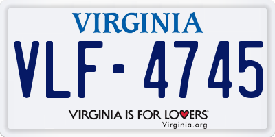 VA license plate VLF4745